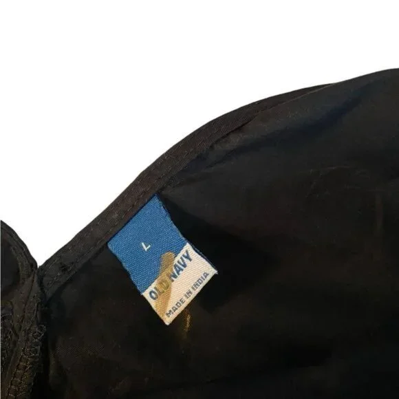 Old Navy Fit & Flare Sleeveless Tie-Shoulder Smocked Maxi Dress Size L New Black - Picture 10 of 13